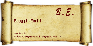 Bugyi Emil névjegykártya