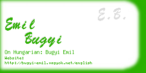 emil bugyi business card